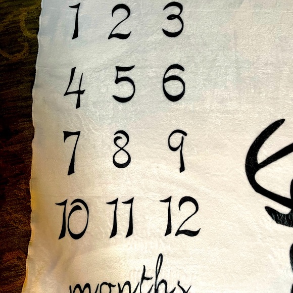 Deer, Monthly Milestone, White, Blanket - Picture 2 of 5